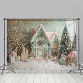 Lofaris Grün Rosa Schneebedeckt Bäume Urlaub Winter Foto Hintergrund